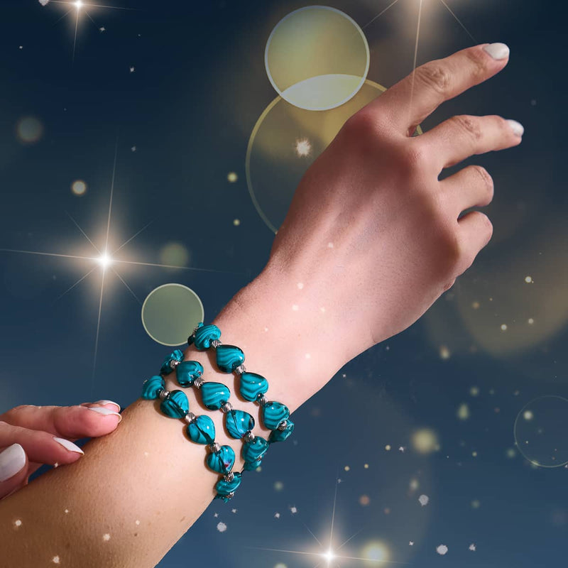 Seafoam Swirl | Crystal Heart Bracelet