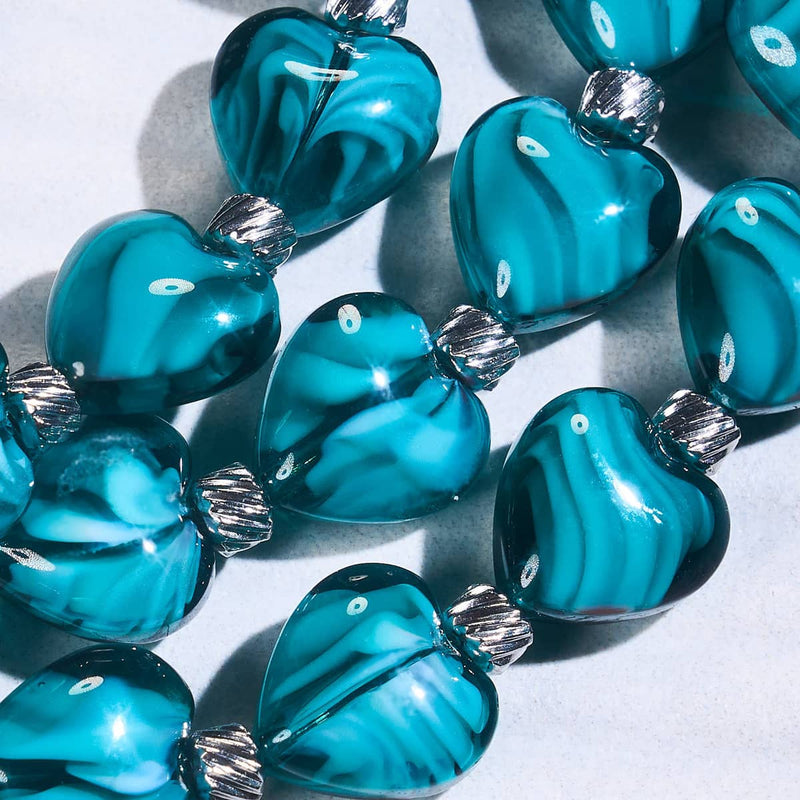 Seafoam Swirl | Crystal Heart Bracelet