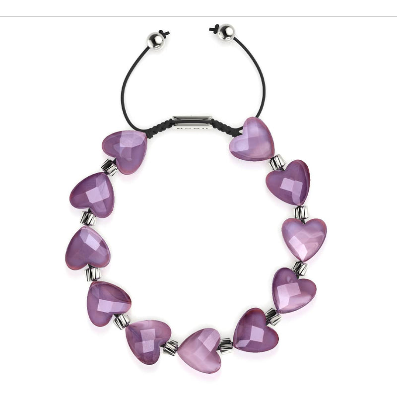 Violet Heartstring | Crystal Macrame Bracelet