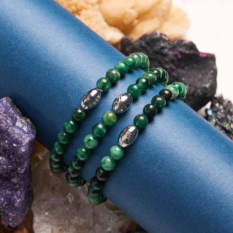 Lépidolite verte AAA | Argent sterling 925 | Bracelet en pierres précieuses