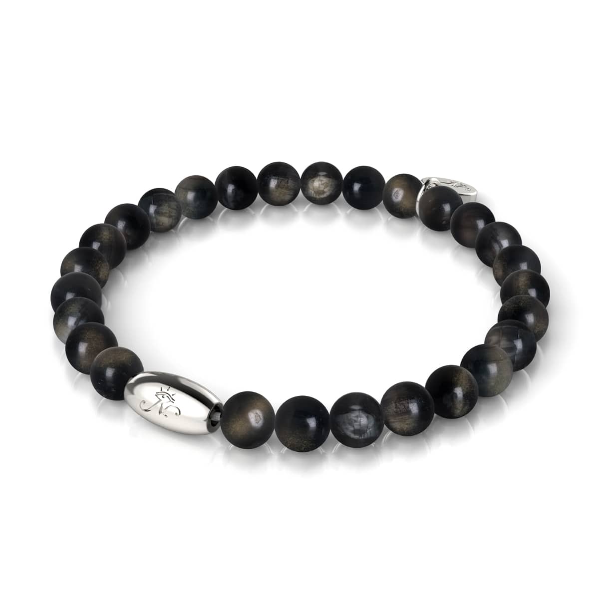 Obsidienne AAA | Argent sterling 925 | Bracelet en pierres précieuses