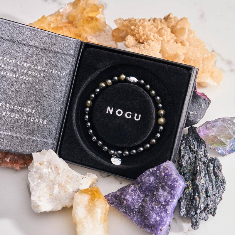 Obsidienne AAA | Argent sterling 925 | Bracelet en pierres précieuses