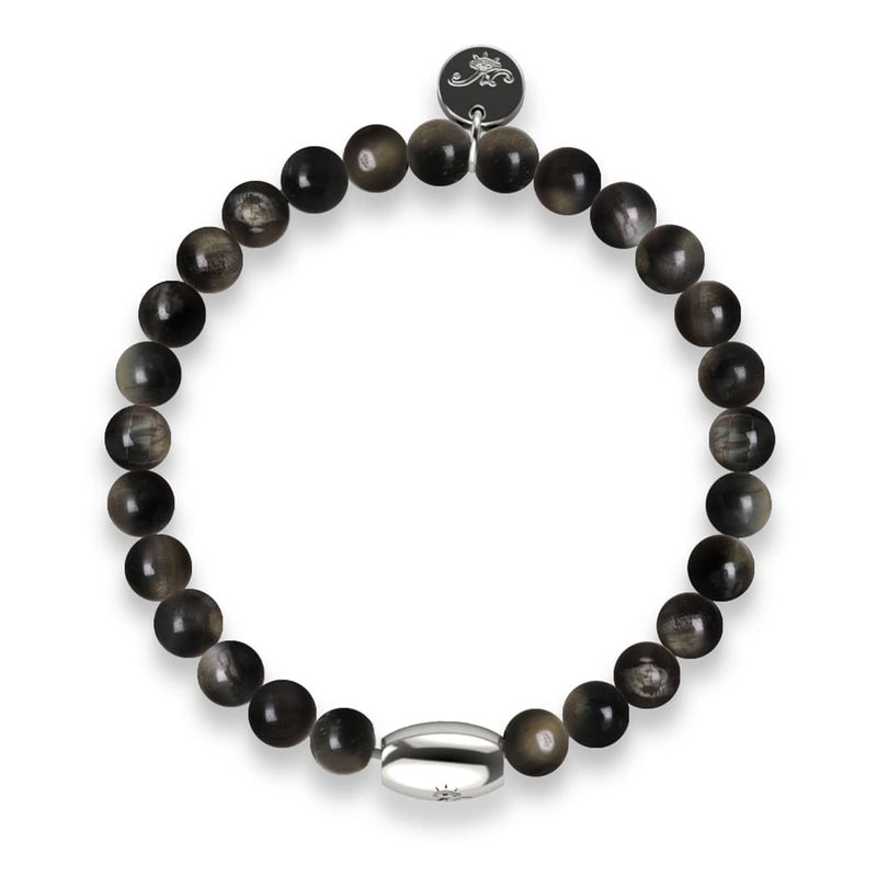 Obsidienne AAA | Argent sterling 925 | Bracelet en pierres précieuses