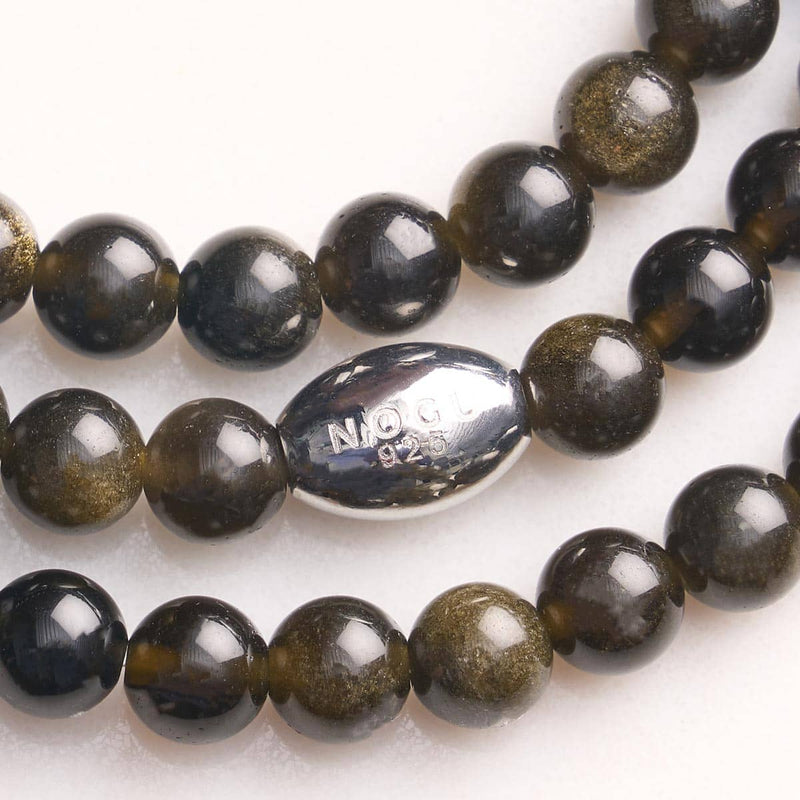 Obsidienne AAA | Argent sterling 925 | Bracelet en pierres précieuses