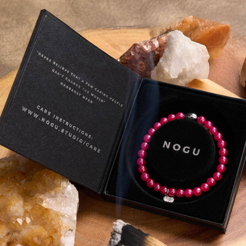 Bracelet en argent sterling 925 et rubis AAA | Bracelet en pierres précieuses