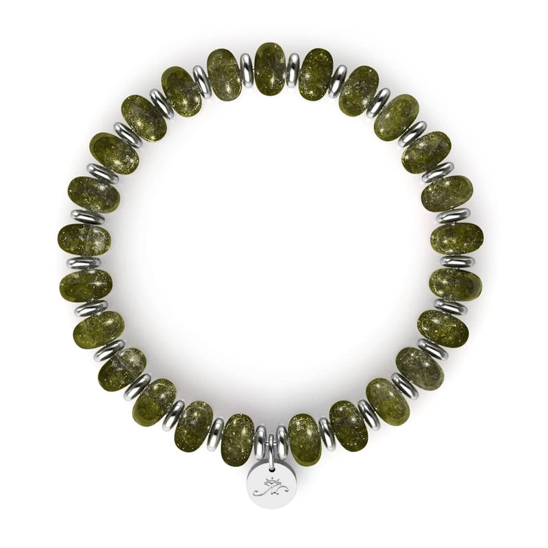 Bracelet en pierres précieuses en agate olive | Abacus