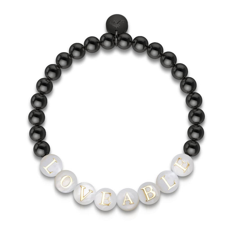 Custom Letter Bracelet | Gunmetal