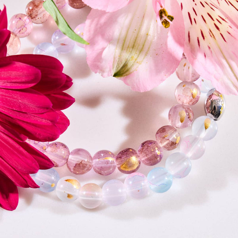 Aurum Glass .925 Silver Bracelet 2 Set