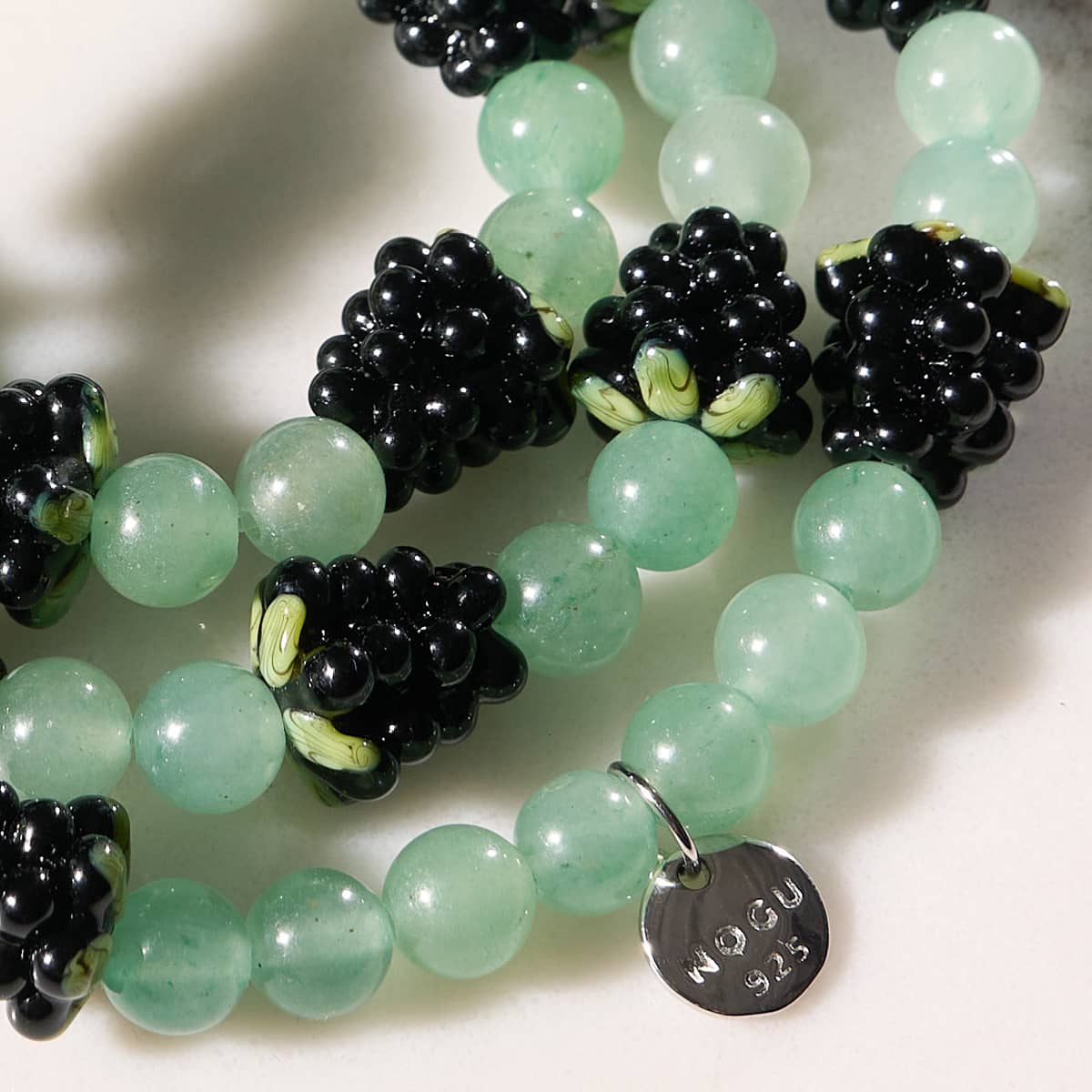 Aventurine noire et verte | Argent sterling 925 | Bracelet baies