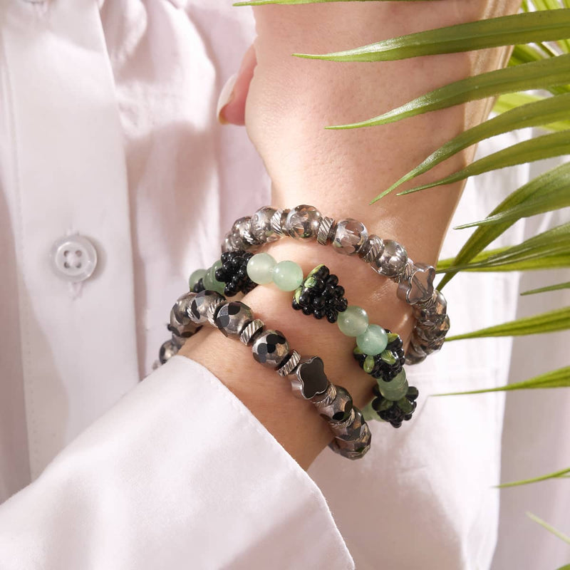 Aventurine noire et verte | Argent sterling 925 | Bracelet baies