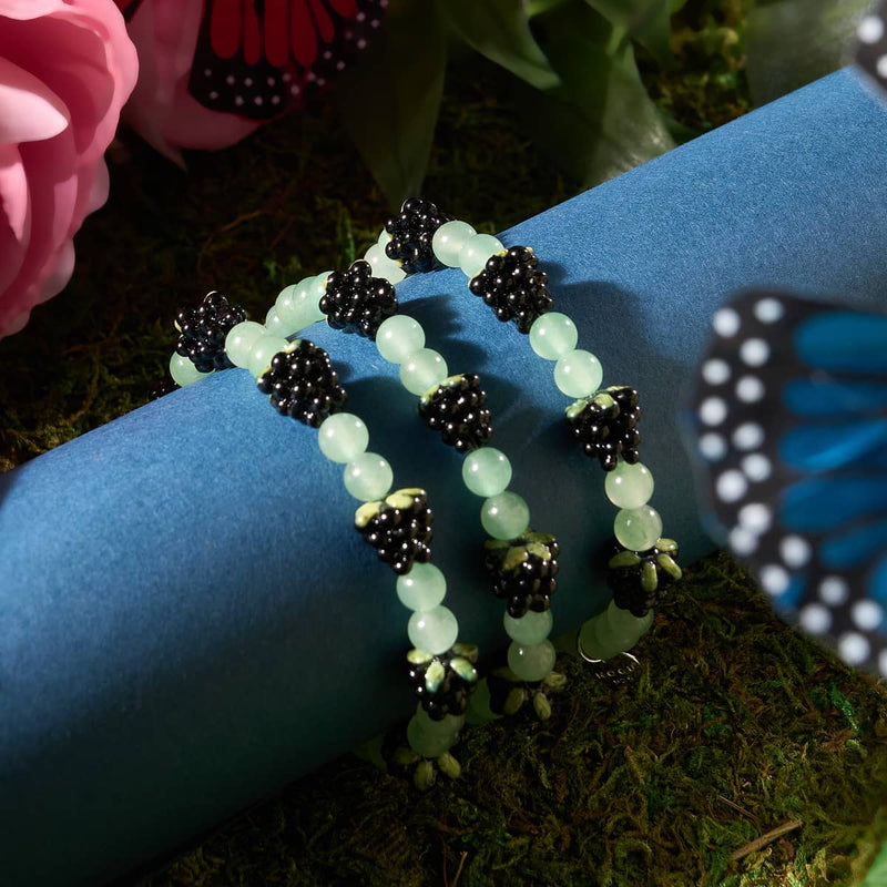 Aventurine noire et verte | Argent sterling 925 | Bracelet baies