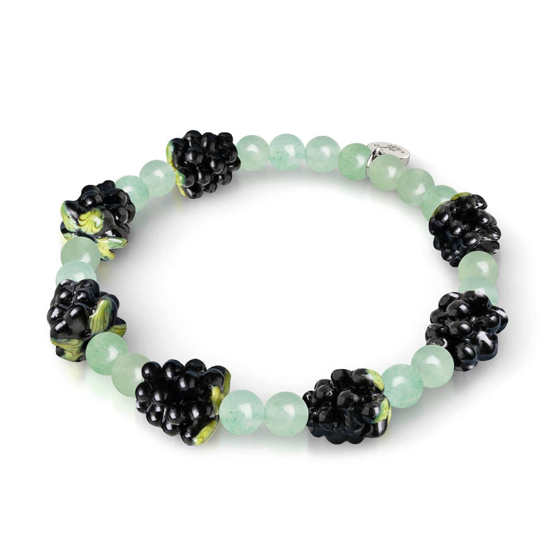 Aventurine noire et verte | Argent sterling 925 | Bracelet baies