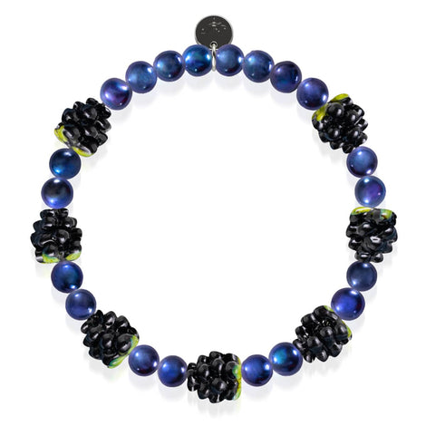 Bleu x Bleu Nuit Perle | .925 Argent sterling | Bracelet Baie