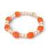 Bracelet en argent sterling 925 avec perles orange et champagne | Bracelet baies
