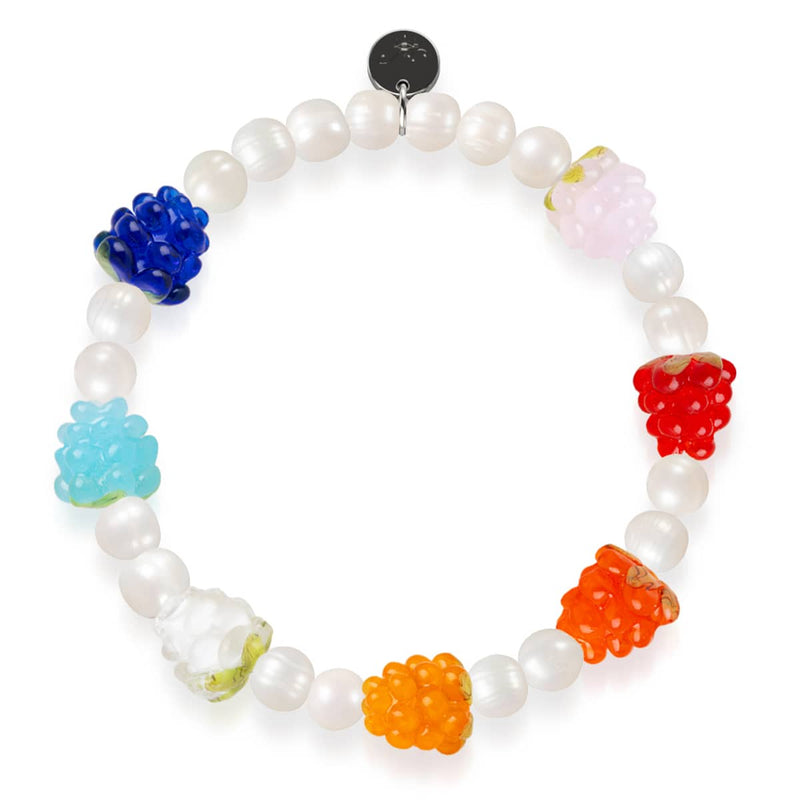 Rainbow x Ivory Pearl | .925 Sterling Silver | Berry Bracelet