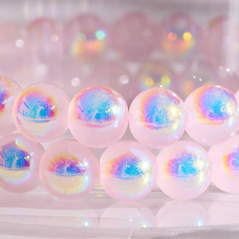 Framboise | Argent sterling 925 | Bracelet en verre à bulles