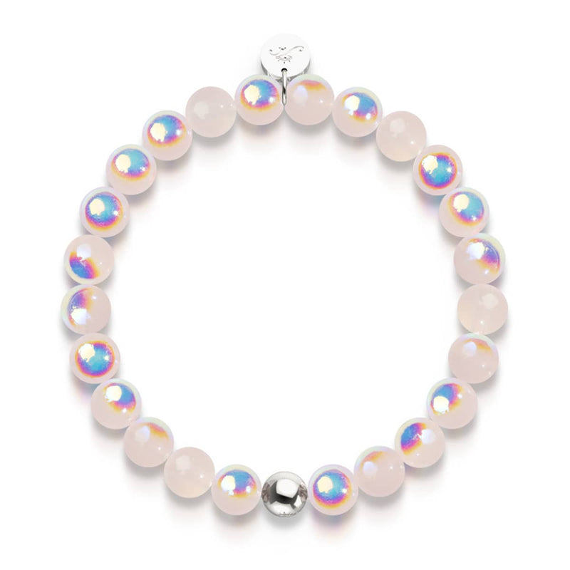 Framboise | Argent sterling 925 | Bracelet en verre à bulles