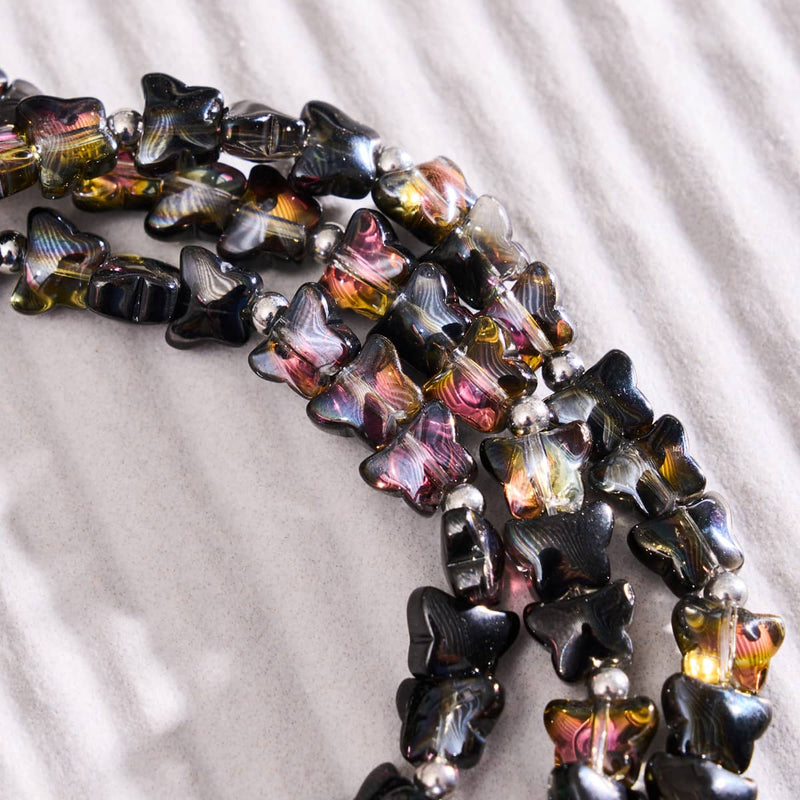 Flutter de minuit | Argent sterling 925 | Enveloppement papillon