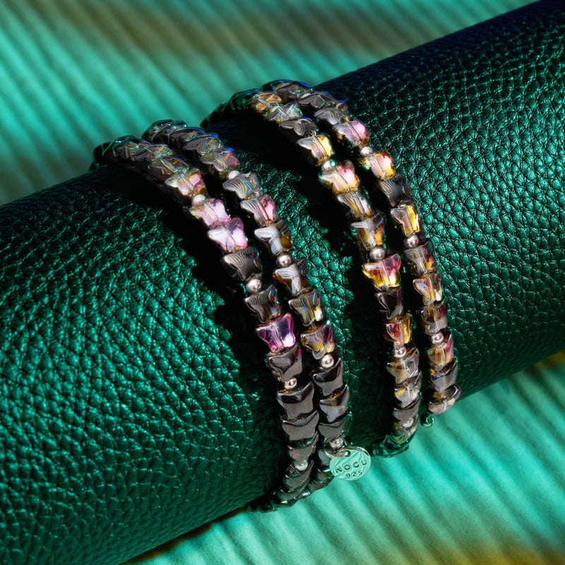 Flutter de minuit | Argent sterling 925 | Enveloppement papillon