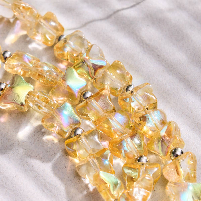 Lever de soleil | Argent sterling 925 | Papillon enroulé jaune foncé