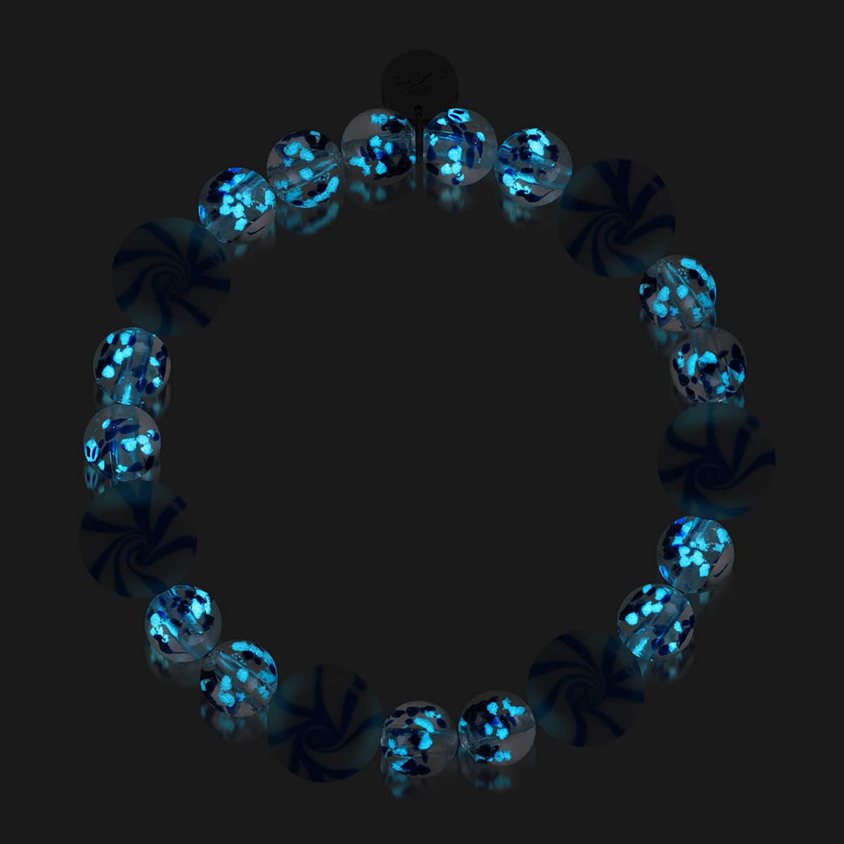 Blue Gumdrop | Silver | Lapis Flame Firefly Glass Bracelet