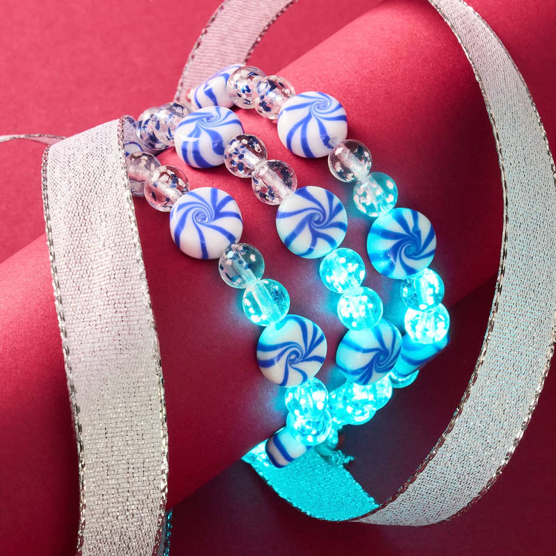 Blue Gumdrop | Silver | Lapis Flame Firefly Glass Bracelet