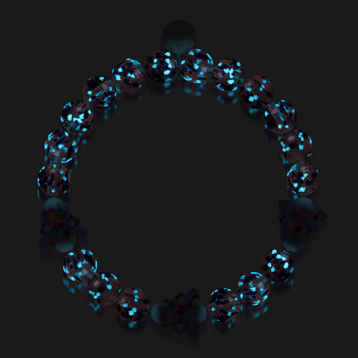 Bracelet en verre Firefly | Argent | Violet à feuilles persistantes