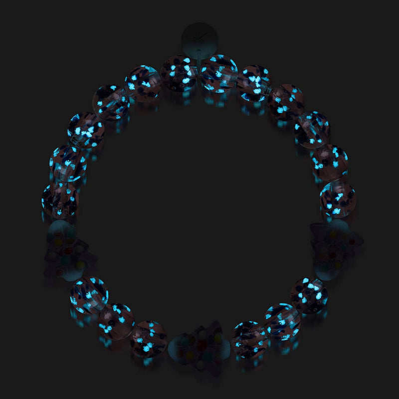 Bracelet en verre Firefly | Argent | Violet à feuilles persistantes