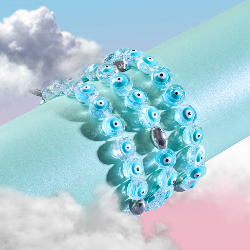 Aqua | Argent sterling 925 | Bracelet mauvais œil en cristal