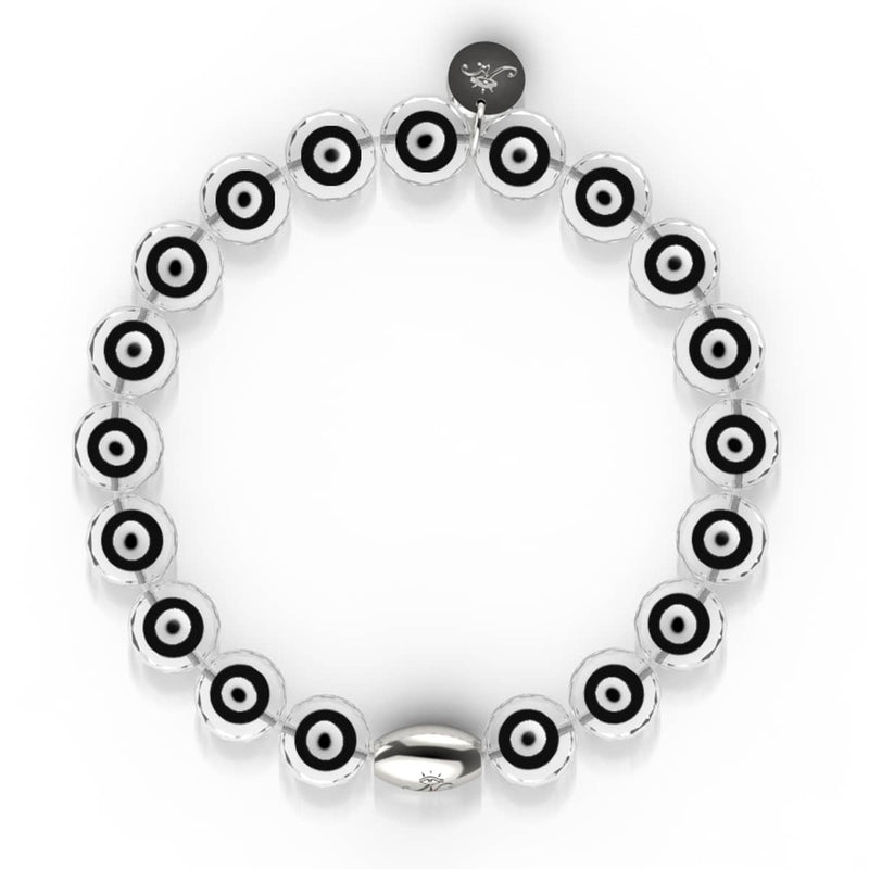 Black | .925 Sterling Silver | Crystal Evil Eye Bracelet