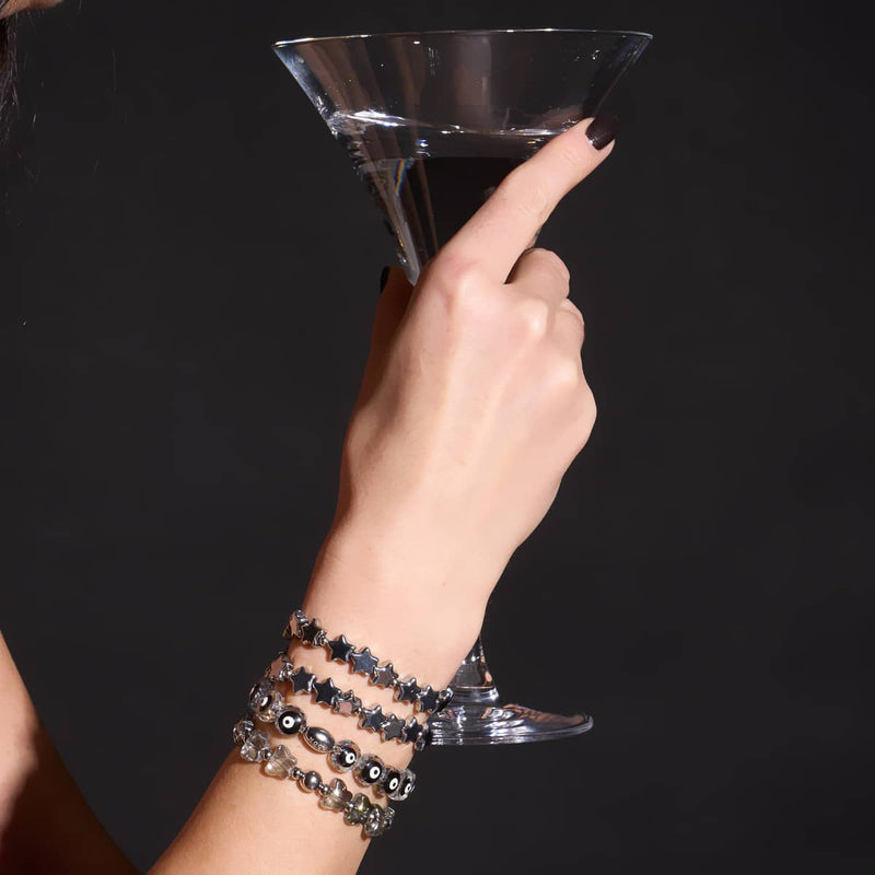 Black | .925 Sterling Silver | Crystal Evil Eye Bracelet