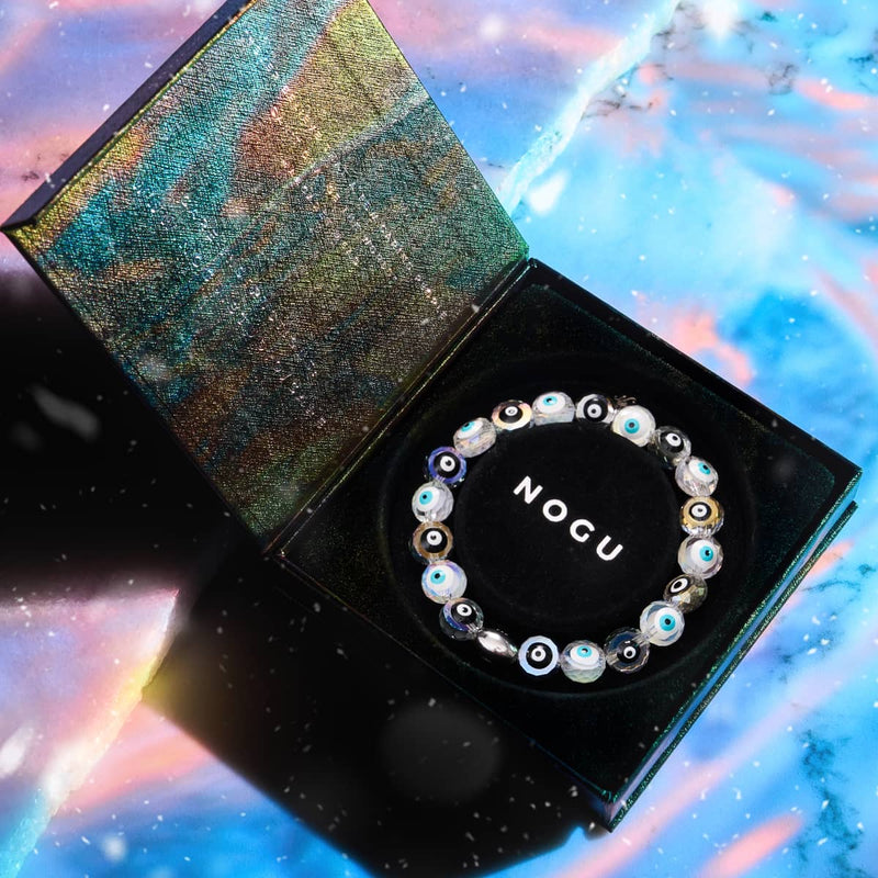 Bracelet en cristal contre le mauvais œil | Argent sterling 925 | Monochromatique