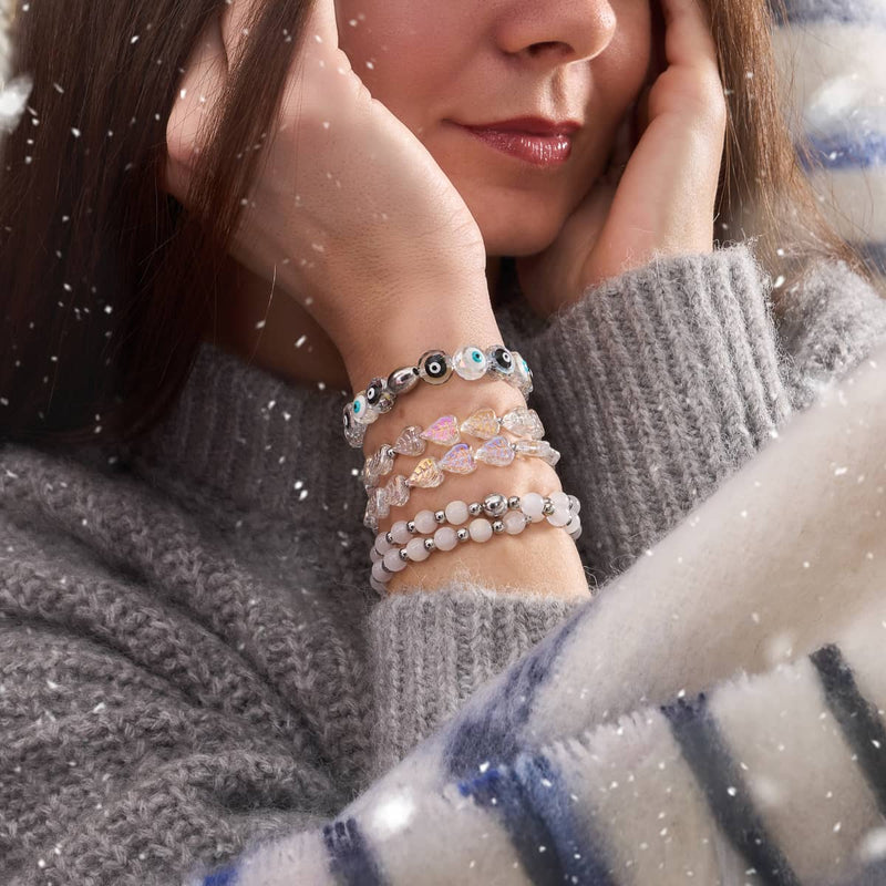 Bracelet en cristal contre le mauvais œil | Argent sterling 925 | Monochromatique