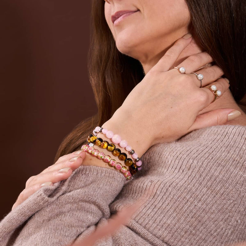 Bracelet en soie Hibiscus | Cascade d'opale Dreamscape