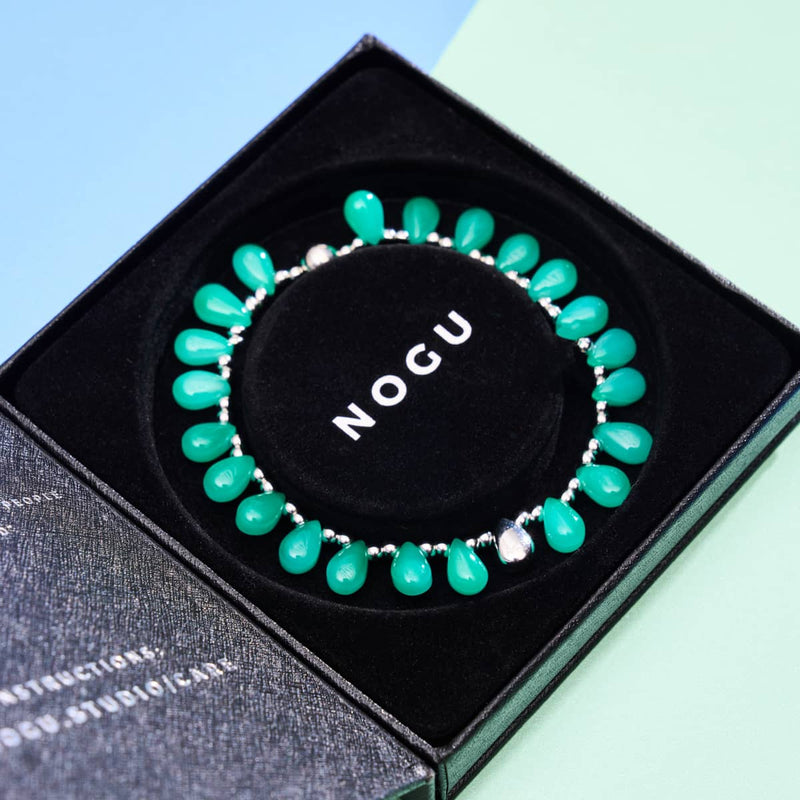 Bracelet goutte de fée vert mer