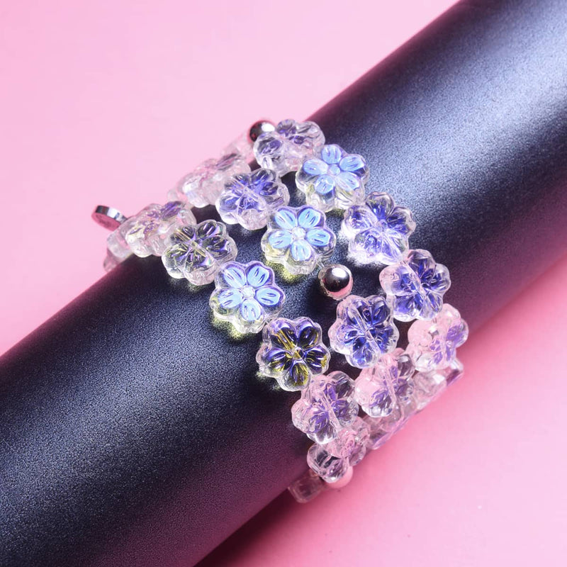 Fleurs de glace | Bracelet en verre féerique