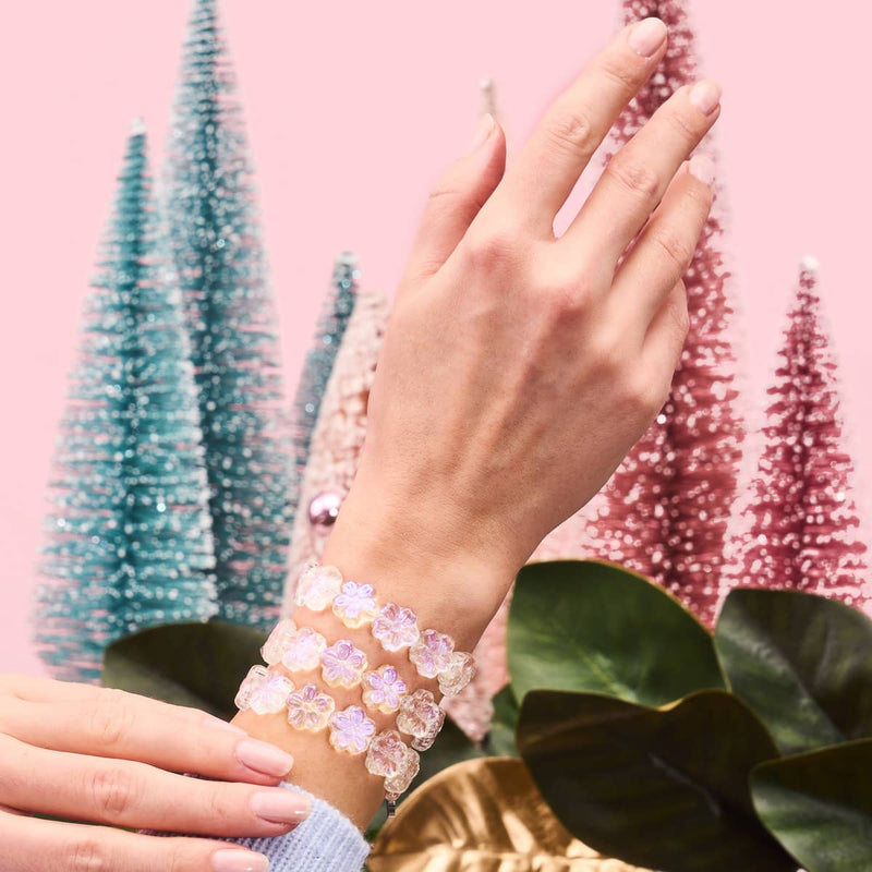 Fleurs de glace | Bracelet en verre féerique