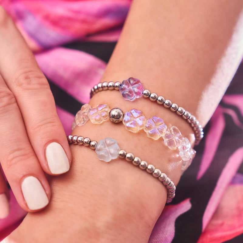 Trèfle arc-en-ciel | Bracelet en verre féerique