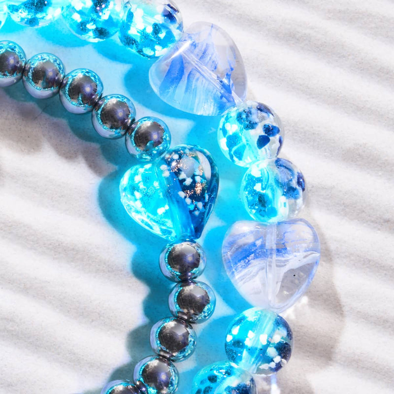 Bracelet Aigue-marine | Firefly Glass Hearts Essence