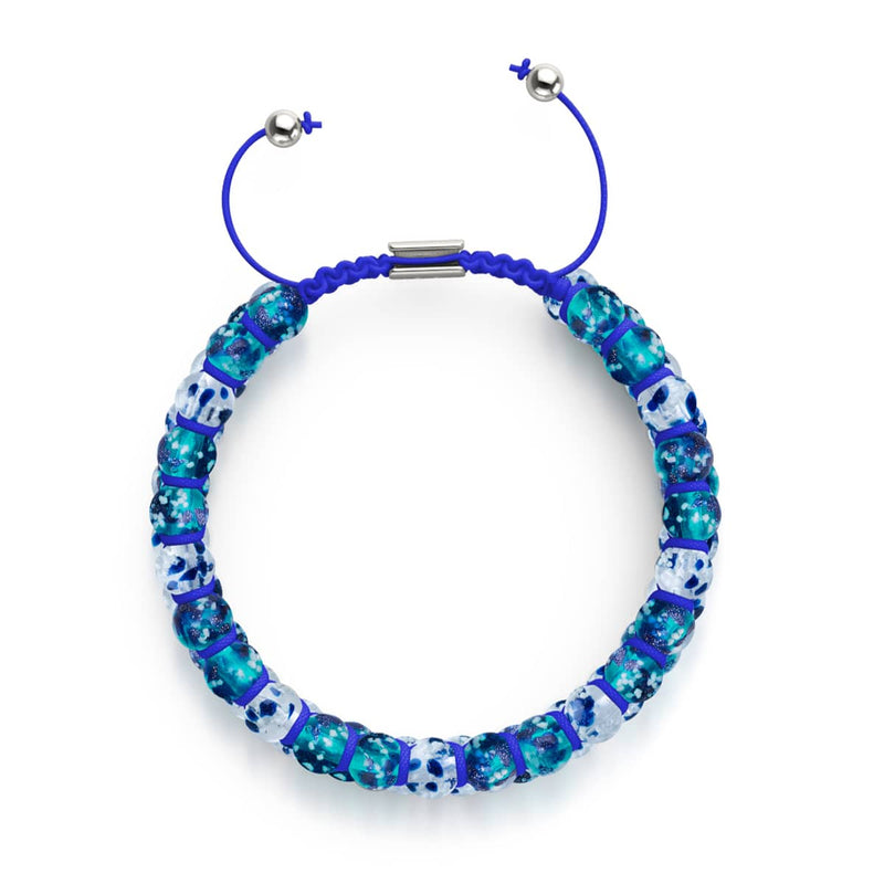 Aquamarine Flame | Lapis Flame x Aquamarine | Double Firefly Glass Bracelet