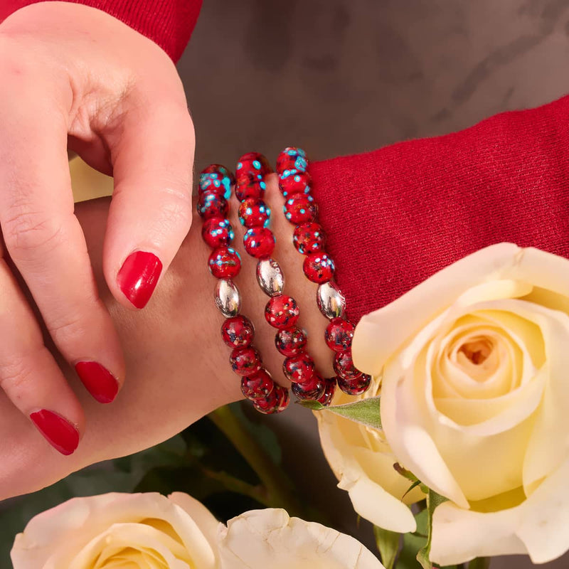 Aurora Flame | Argent sterling 925 | Bracelet en verre Firefly