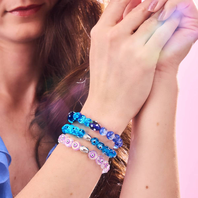 Azul | .925 Sterling Silver | Firefly Glass Evil Eye Bracelet