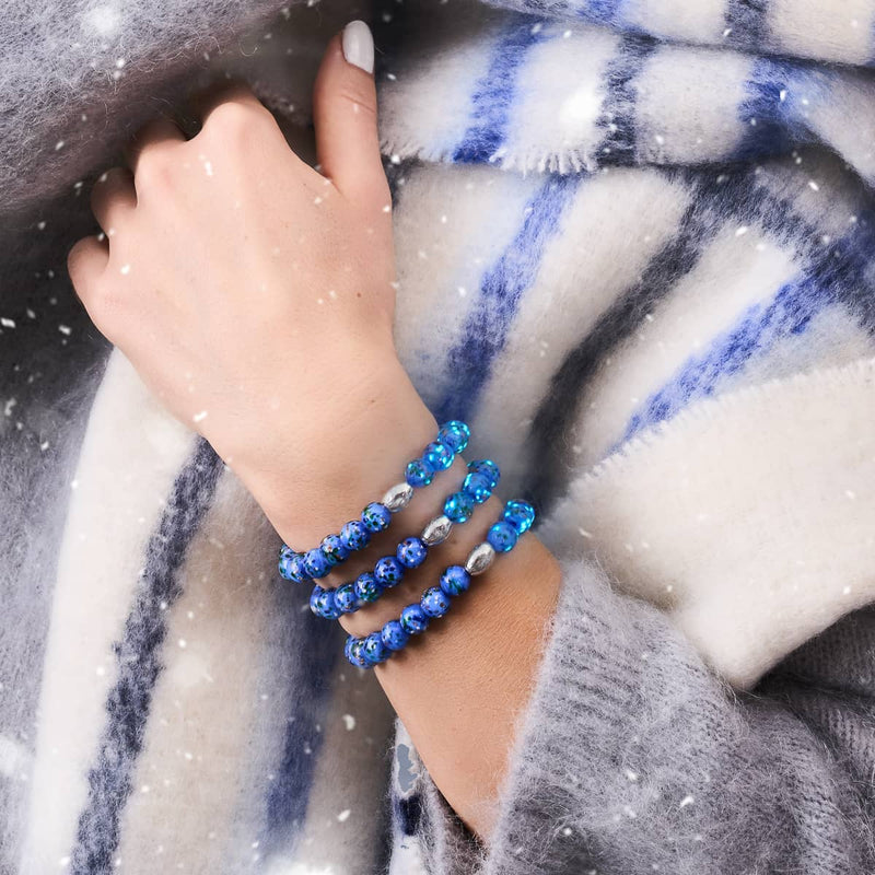 Forêt d'Azur | Argent sterling 925 | Bracelet en verre Firefly