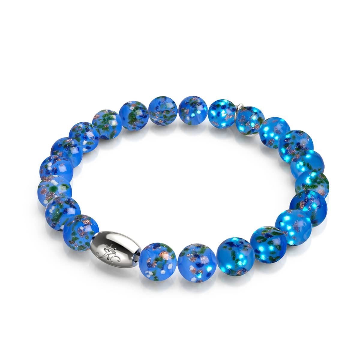 Forêt d'Azur | Argent sterling 925 | Bracelet en verre Firefly