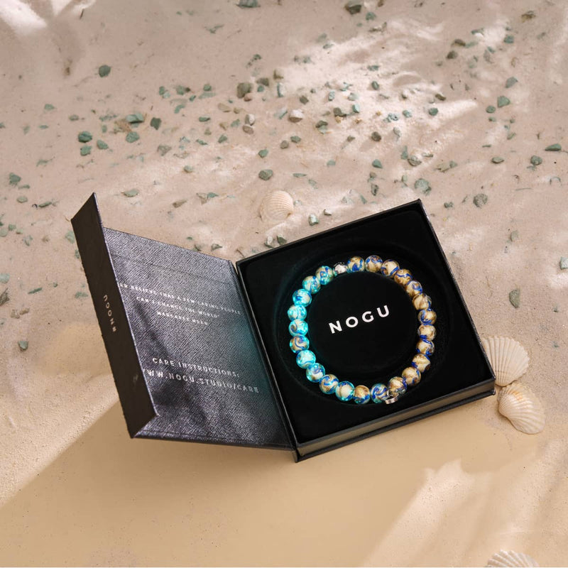 Azure Tides | Blue Sands | Firefly Glass Swirl Bracelet