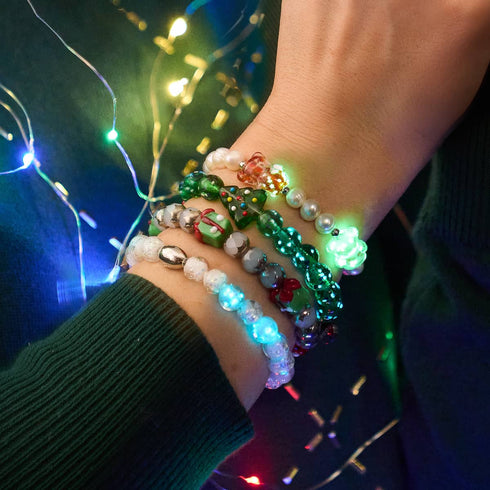 Bracelet Ours en verre Pearl x Firefly | Argent | Noël ours