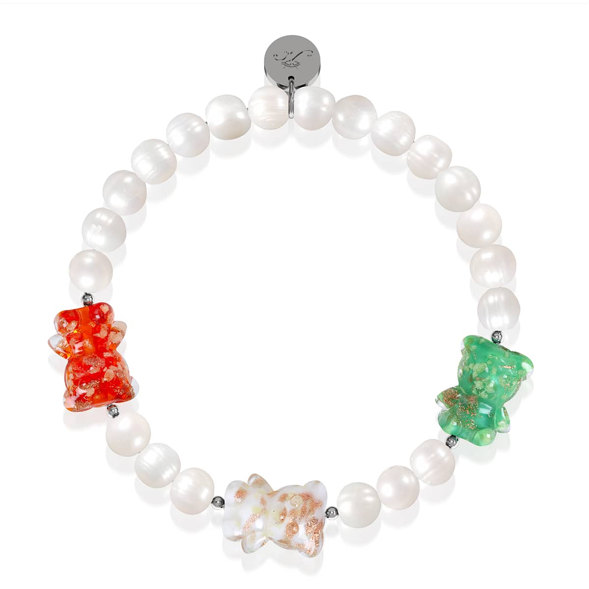 Bracelet Ours en verre Pearl x Firefly | Argent | Noël ours