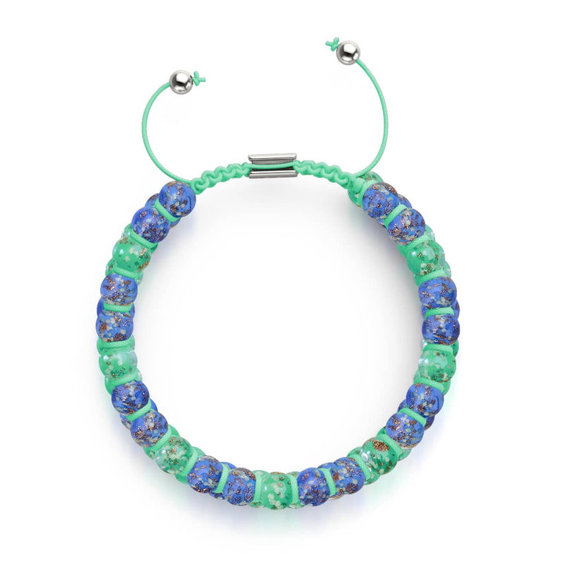 Belle journée | Cobalt x Cactus | Bracelet en verre double luciole