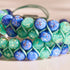 Belle journée | Cobalt x Cactus | Bracelet en verre double luciole