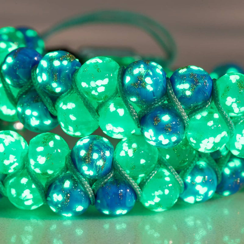Belle journée | Cobalt x Cactus | Bracelet en verre double luciole